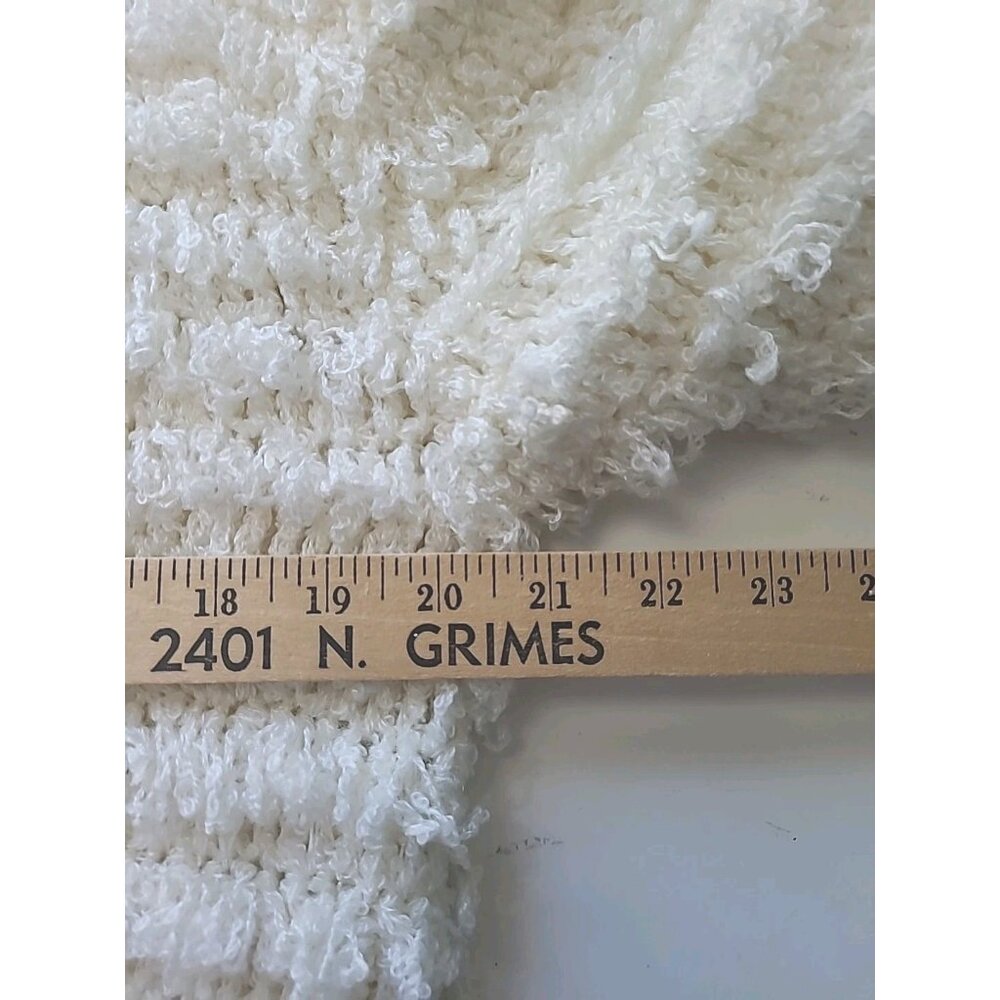 Vintage 80s Clovis Ruffin Shag Cardigan Sweater Coat Womens Medium Open Long - Picture 5 of 13